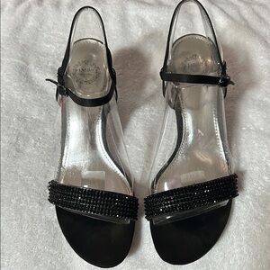 Elegant Black Beaded Women's Sandals